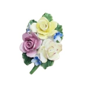 Rare Floral Royal Adderley Bouquet Porcelain Bone China Brooch